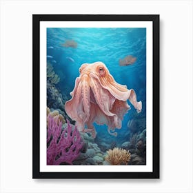 Dumbo Octopus Illustration 8 Art Print