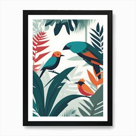 Birds In The Jungle 2 Art Print