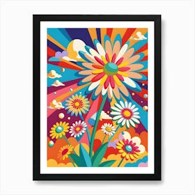 Psychedelic Flowers Art Print