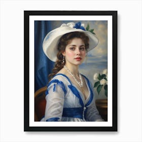 Lady With Pearls Art Print