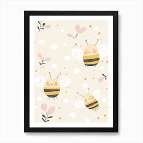 Cute bees Art Print