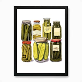 Pickles And Pickles Jars Illustration 4 Art Print