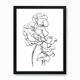 Floral Lineart Art Print