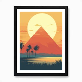 Sunset In Egypt - Giza Art Print