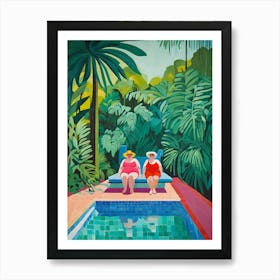 Big Ladies on Jungle Vacation Art Print