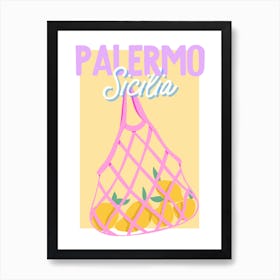 Travel Poster Palermo (Yellow) 1 Art Print