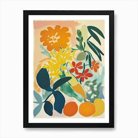Marigold Flower Illustration 2 Art Print