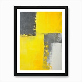 Grey And Yellow Abstract Art Print