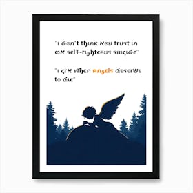 Angel Qoute Illustration 13 Art Print