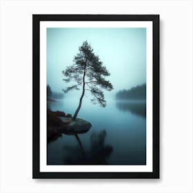 Lone Tree In The Mist 1 Art Print