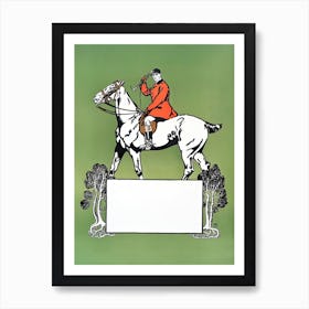 Equestrian On Horse With Design Space Art Print, Edward Penfield Art Print