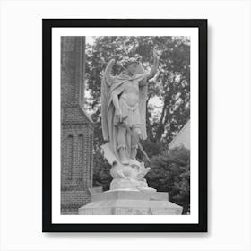 Statue In Front Of Saint John S Church, Convent, Louisiana By Russell Lee Art Print
