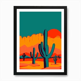 Cactus In The Desert 3 Art Print