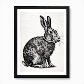 Dutch Blockprint Rabbit Illustration 4 Affiche