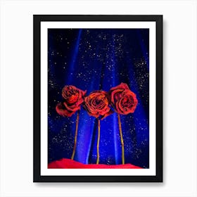 Roses In The Sky With Stars Art Print