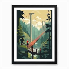 Capilano Suspension Bridge Park, Canada, Colourful 1 Art Print