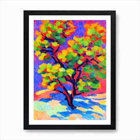 Rocky Mountain Juniper tree Abstract Block Colour Art Print