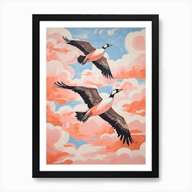 Vintage Japanese Inspired Bird Print Canada Goose 4 Art Print