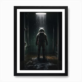 Spaceman In The Shower Art Print