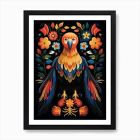 Folk Bird Illustration Golden Eagle 1 Art Print