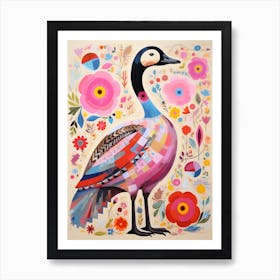 Pink Scandi Canada Goose 1 Art Print