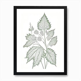 Nettle Herb William Morris Inspired Line Drawing 2 Art Print