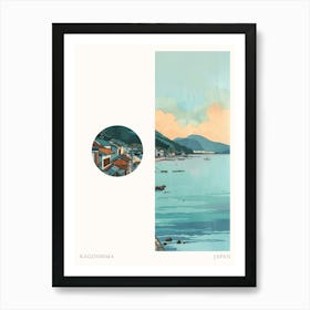 Kagoshima Japan 4 Cut Out Travel Poster Art Print