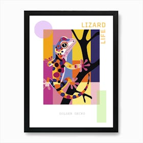 Golden Gecko Abstract Modern Illustration 4 Poster Art Print