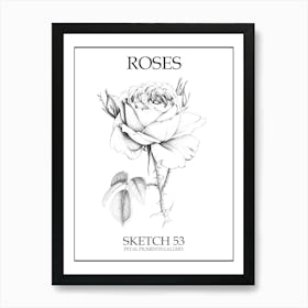 Roses Sketch 53 Poster Art Print