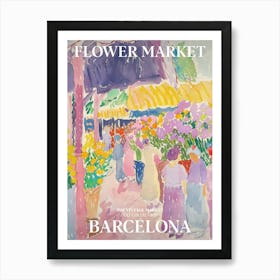 Vintage Flower Market Painting Barcelona 2 Art Print