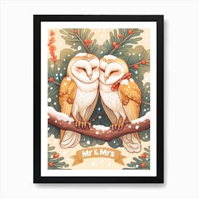 Mr And Mrs Owl Art Print