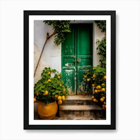 Green Mediterranean Door Art Print