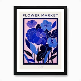 Blue Flower Market Poster Lilac 6 Art Print