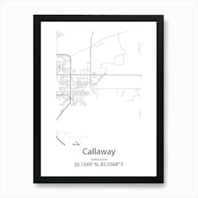 Callaway,United States Minimalist Map Poster