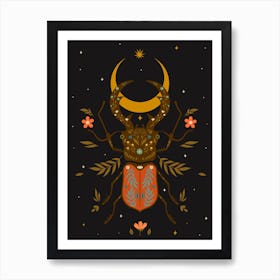 Beetle Scandinavian Boho Art Print