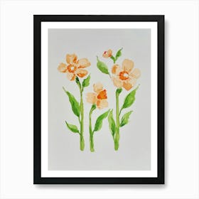 Flores Naranja Art Print