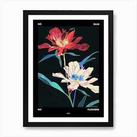 No Rain No Flowers Poster Peony 1 Art Print