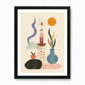 Abstract Objects Flat Illustration 2 Art Print