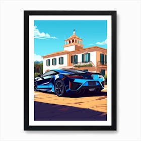 A Acura Nsx In French Riviera Car Illustration 1 Art Print