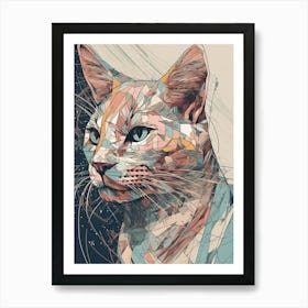 Abstract Cat Canvas Art Style Abstract Art Print