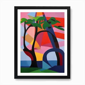 Monkey Puzzle Tree Tree Cubist Art Print