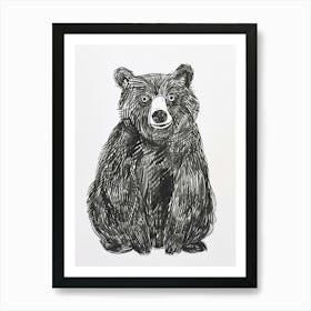 B&W Bear 2 Art Print