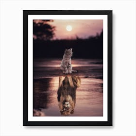 Cats Are Lions Puddle Miror Art Print