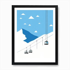 Mont Sainte Anne, Canada Minimal Skiing Poster Art Print