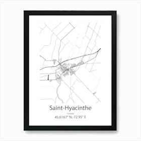 Saint Hyacinthe,Canada Minimalist Map Art Print