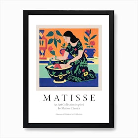 Woman And Bowl, The Matisse Inspired Art Collection Poster Art Print