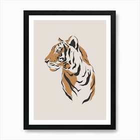 Tiger Neutral Art Print | Nursery Room Wall Art | Poster