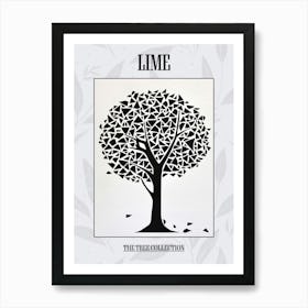 Lime Tree Simple Geometric Nature Stencil 11 Poster Affiche