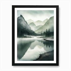 Misty Lake Art Print