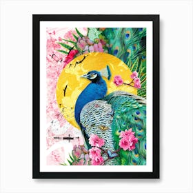 Maximalist Peacock Oriental Inspired Art Art Print